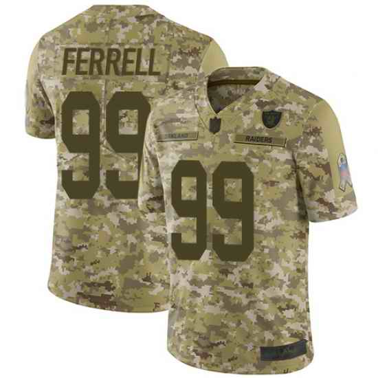 Raiders 99 Clelin Ferrell Camo Men Stitched Football Limited 2018 Salute To Service Jersey
